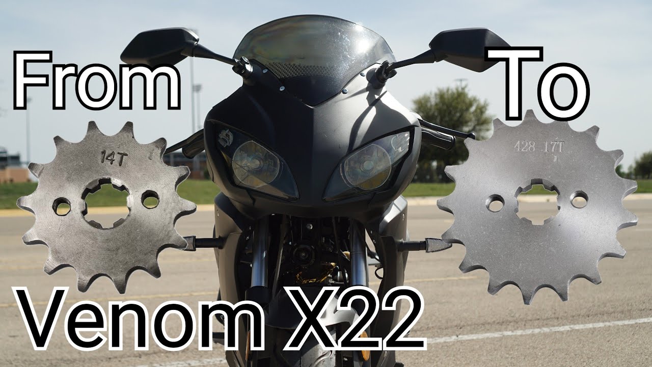 125cc Venom x22 Chinese Motorcycle | Front Sprocket Swap | 14T to 17T