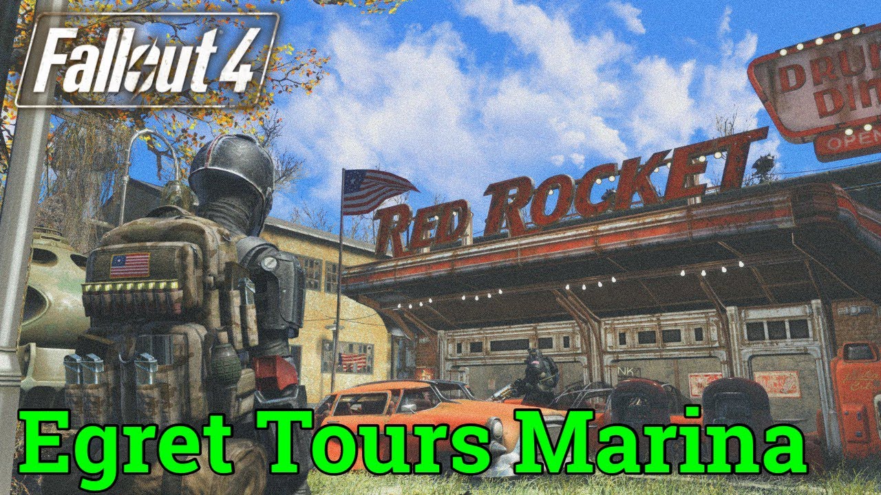 Egret Tours Marina (Fallout 4 PS5) Settlement Building Enclave Outpost.