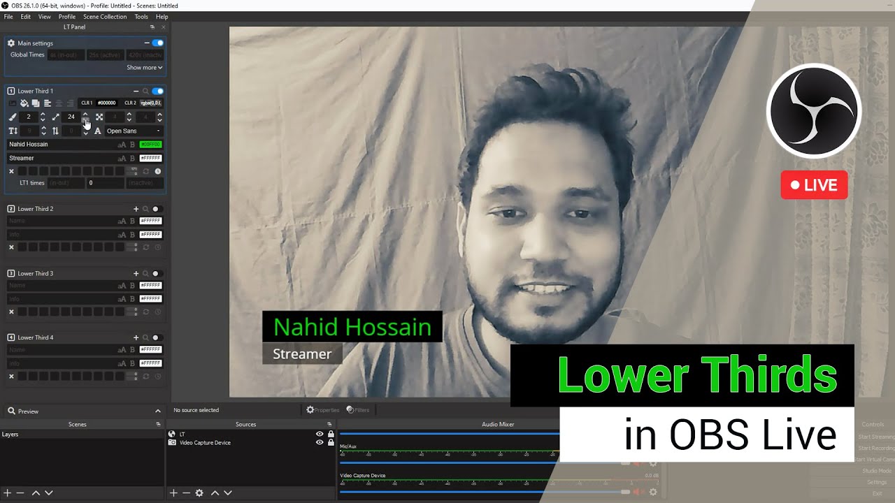Live Animated Lower Thirds Setup in OBS Studio
