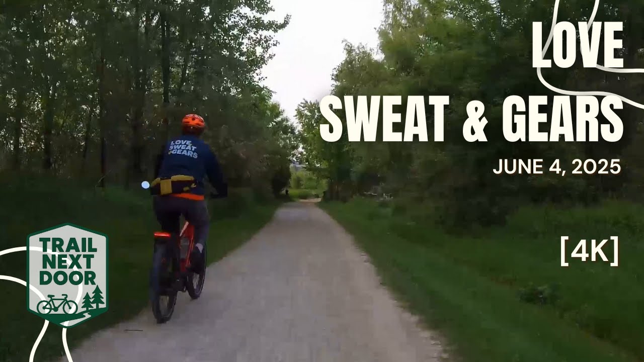 [4K] I saw a cyclist wearing a jacket that said LOVE, SWEAT & GEARS, though I don’t know of.