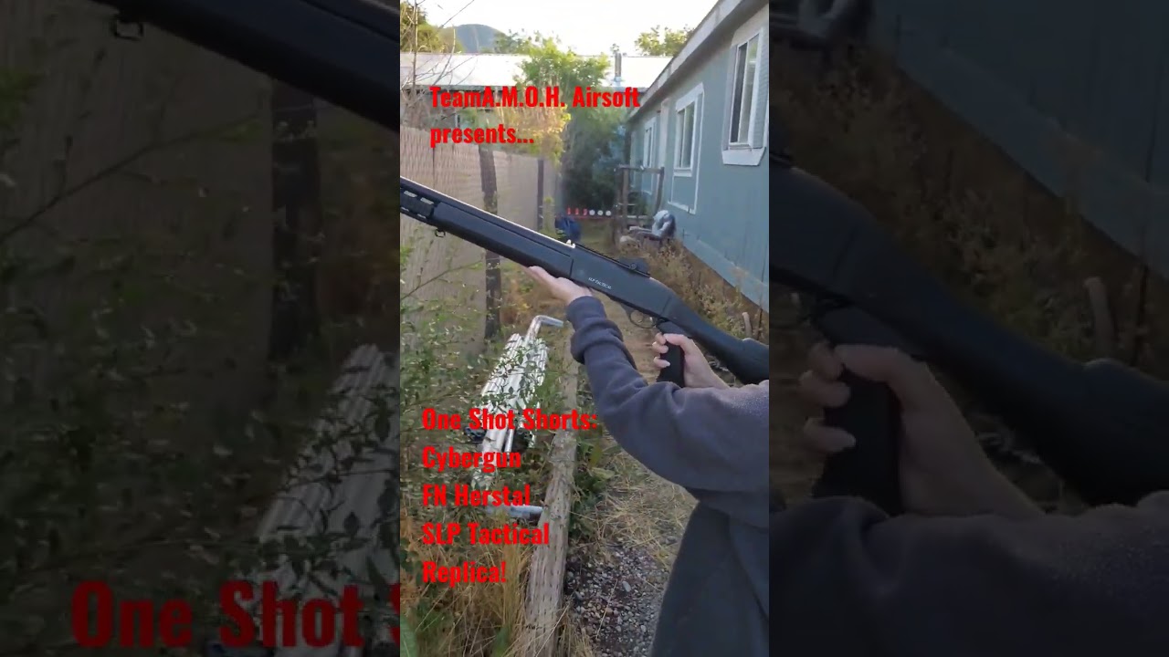 One shot with Dark Raven! One shot, one B.B., that's all! FN Herstal SLP Tactical Shotgun Replica!