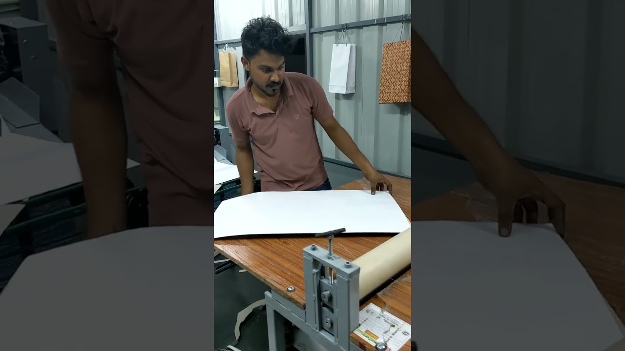 cake box making , a new startup business idea , easy way to make paper boxes . die cutting machine