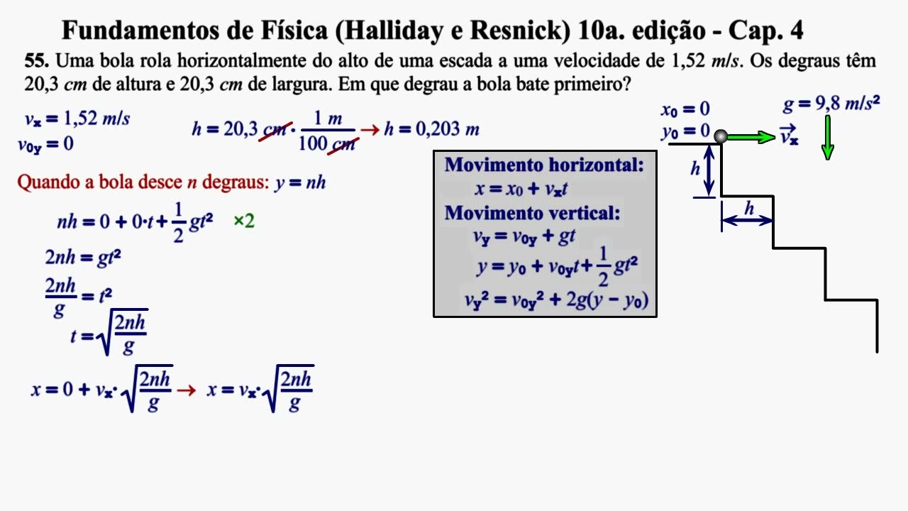 Aula 55  - Fundamentos de Física (Halliday e Resnick) 10a. Edição - Cap 4.
