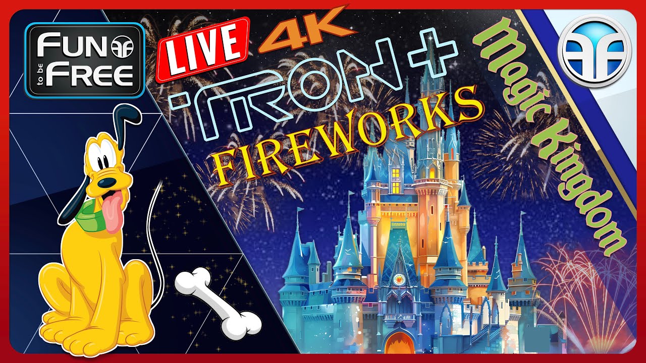🔴 LIVE: Magic Kingdom Fireworks (Happily Ever After) & Tron Ride POV - Walt Disney World [4K]