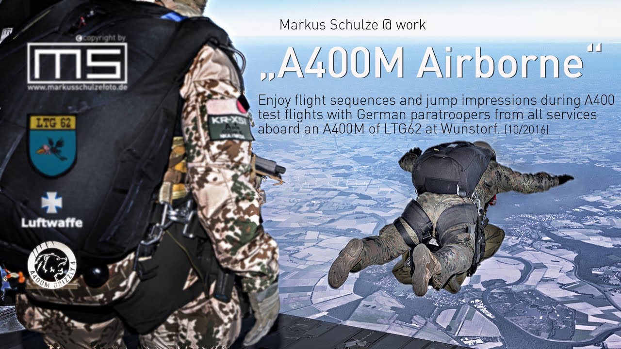 Schulze @ work: Dokumentation der Praxiserprobung von ersten Freifallsprüngen aus A400M (2016)