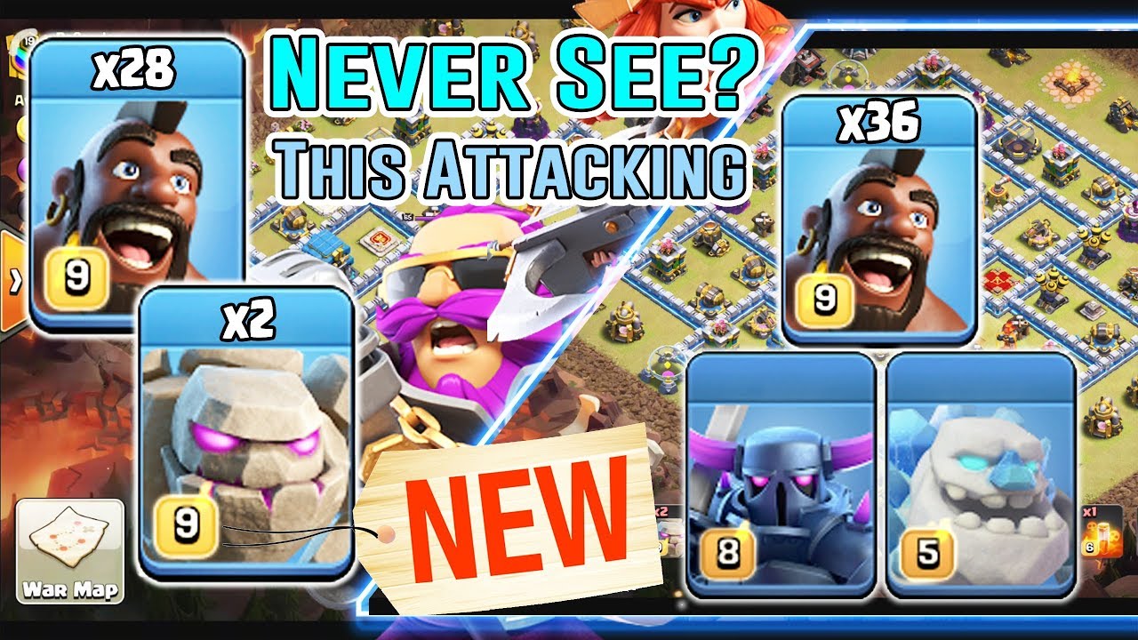 Nice Strategy!! 2 Golems+BoHog & Pekka Ice+Hogs Attack Strategy TH12 ( Clash of Clans )