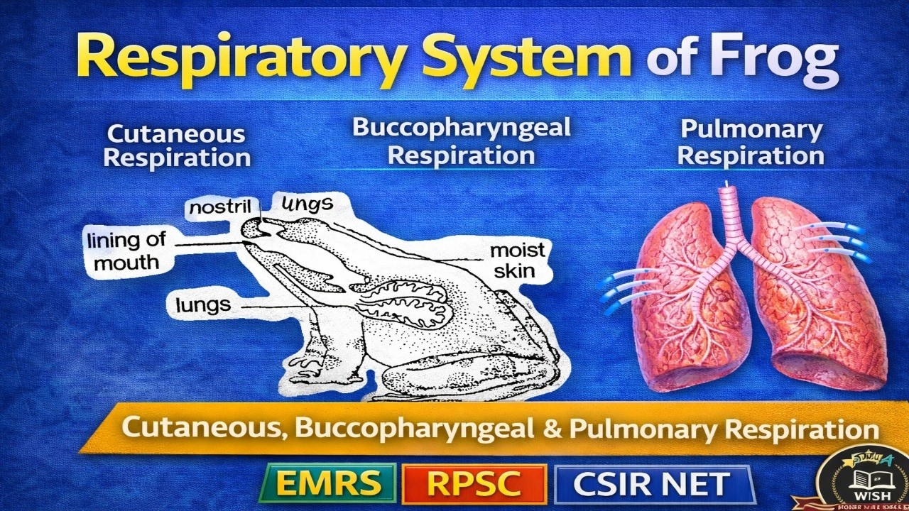 Respiratory System of Frog | Cutaneous, Buccopharyngeal & Pulmonary Respiration | EMRS | RPSC |