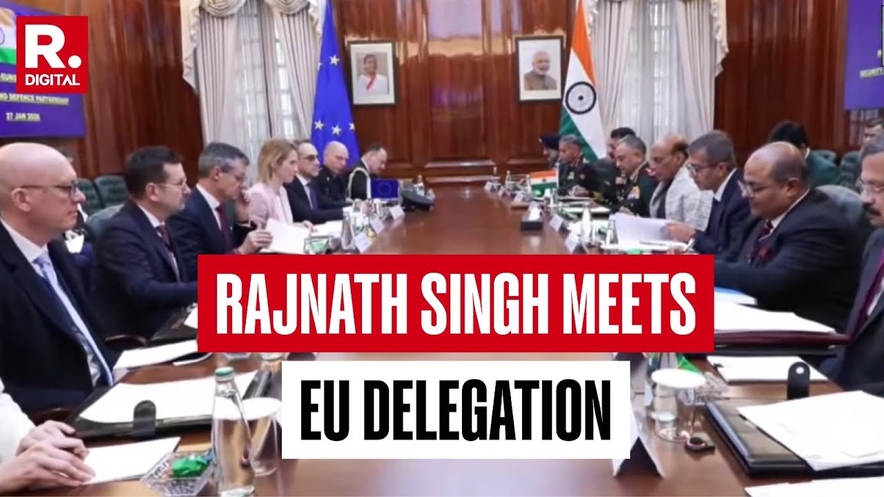 Defence Minis Rajnath Singh Meets EU’s Kaja Kallas & Other Delegation For Defence & Security Talks