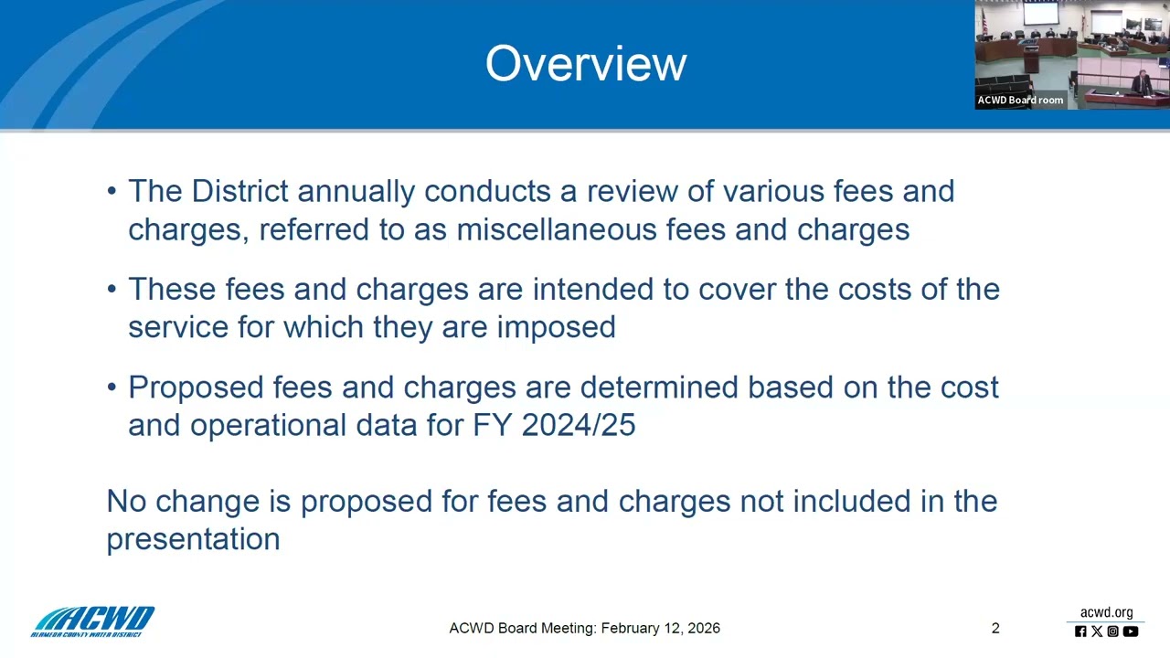 ACWD Regular Board Meeting - February 12, 2026