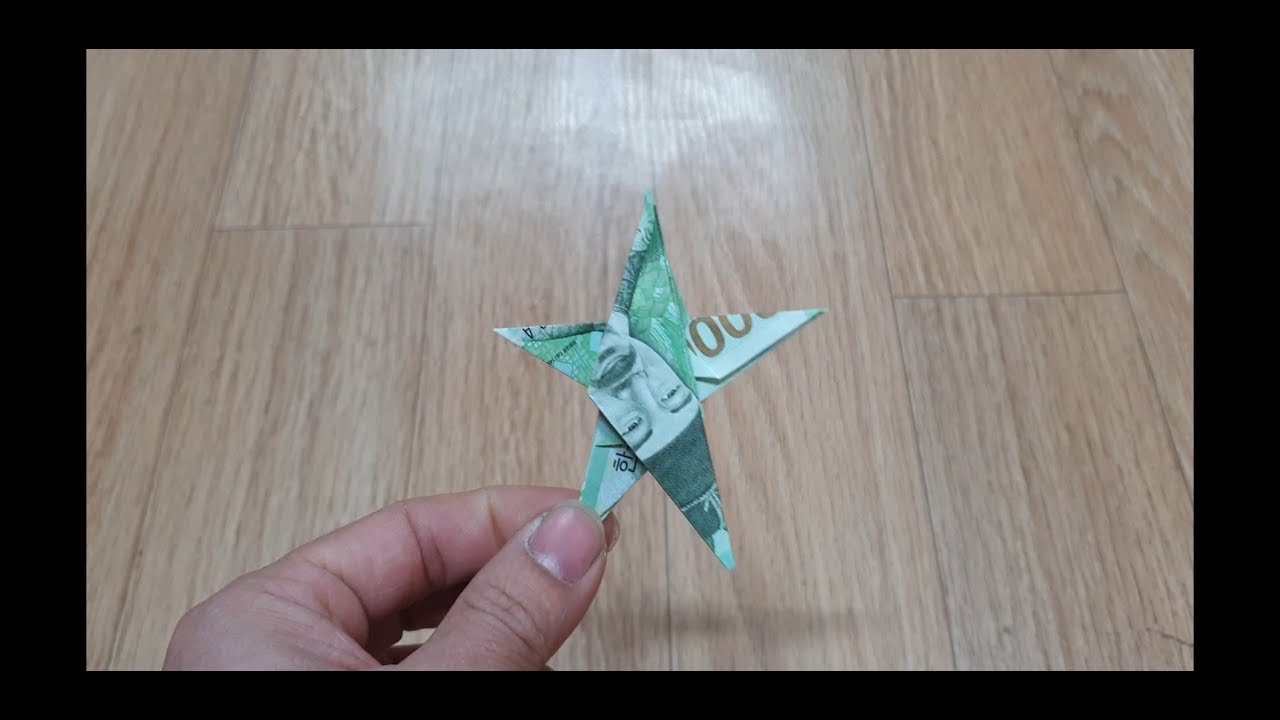 How to fold a star with 10000won paper របៀបបត់រូបផ្កាយ 10000won