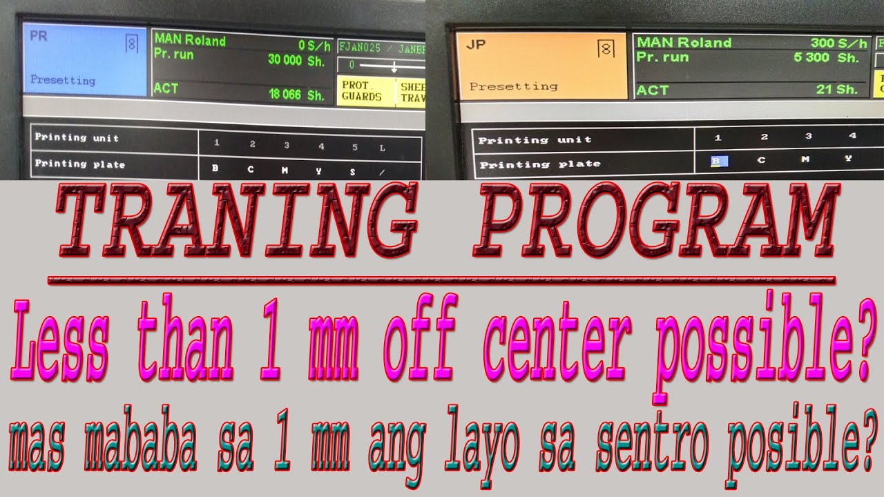 MAN Roland 700 Machine,  Operation of the central control console Traning NO 3,تعلم كيفية الطباعة