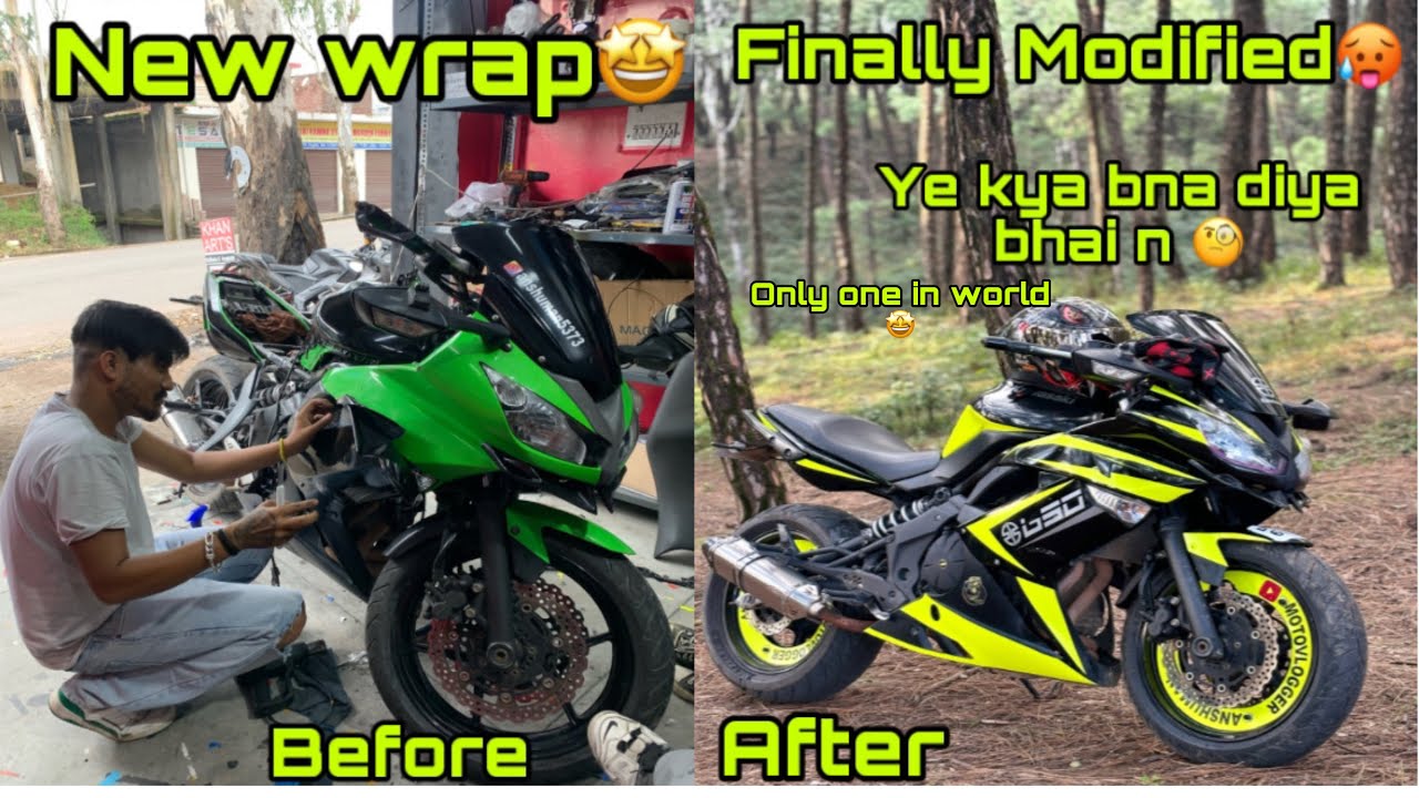 ||￼Finally apni new bike pe modification krwa he li😍|| Ninja650r modified ||
