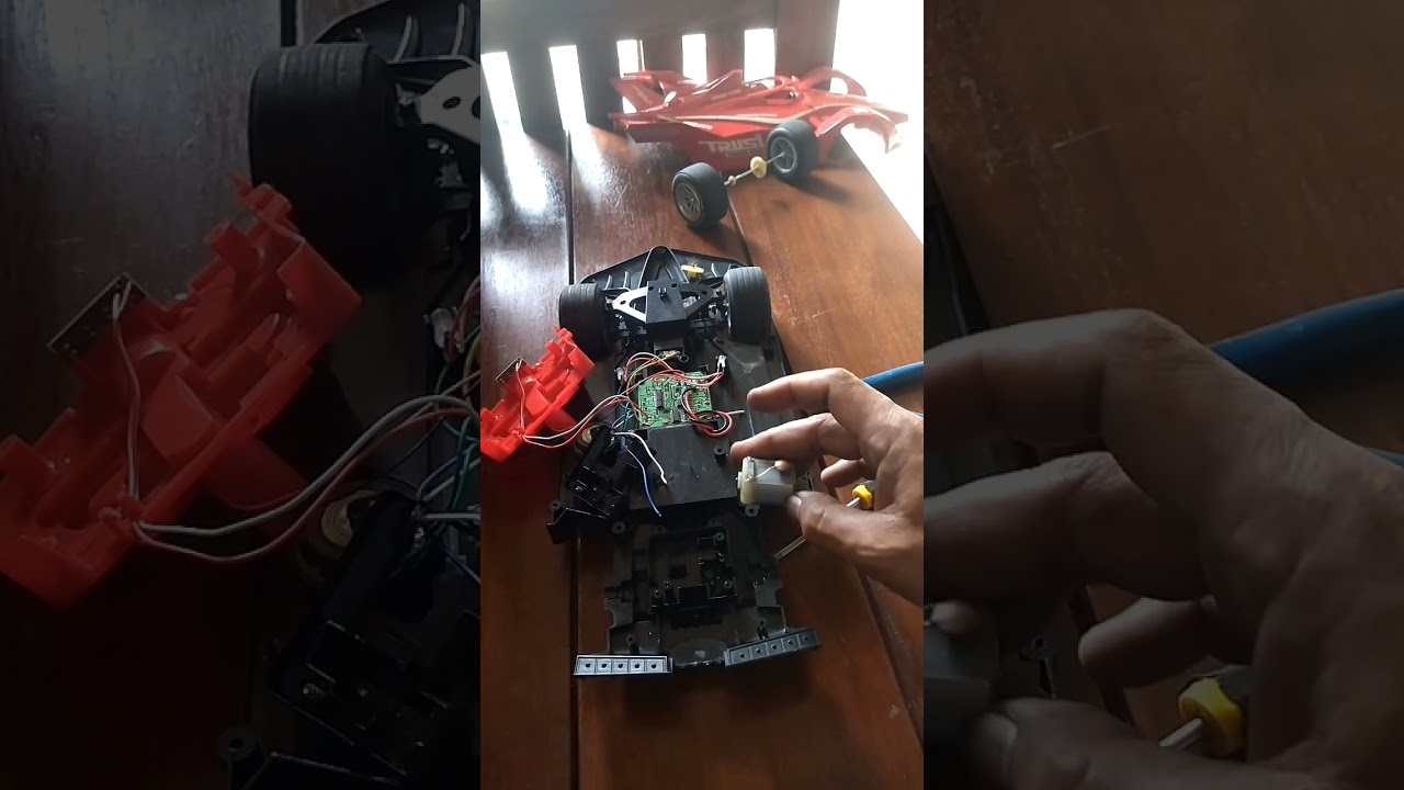Mobil remot rusak tidak bisa maju mundur 