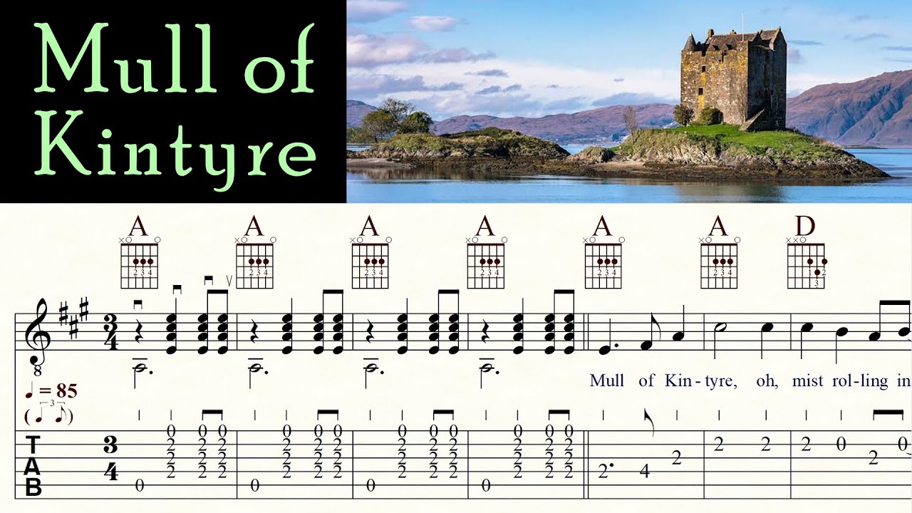 MULL OF KINTYRE | WINGS | Complete | Guitar Lesson | Lyrics, Chords & Melody | TAB & Sheet Music