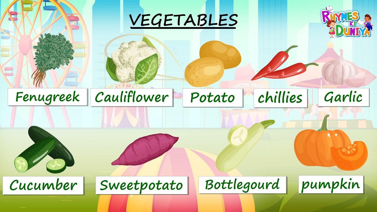 Vegetable Names with Pictures | Different Types of Vegetables | vegetables name in English | Kids
