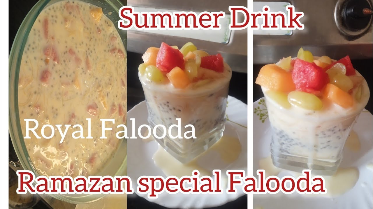 Royal Falooda Recipe /Home made Falooda recipe/ कस्टर्ड फ्रूट फालूदा रेसिपी / Ramazan specialFalooda