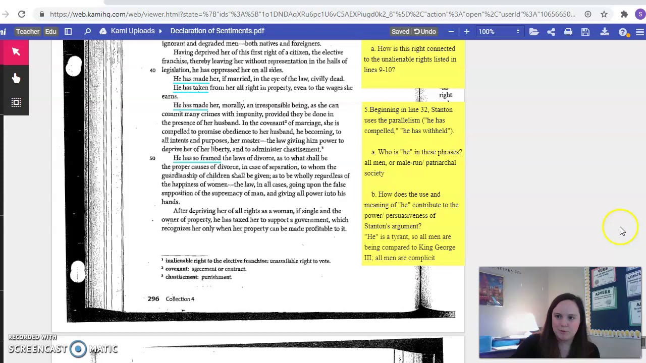 Declaration of Sentiments overview