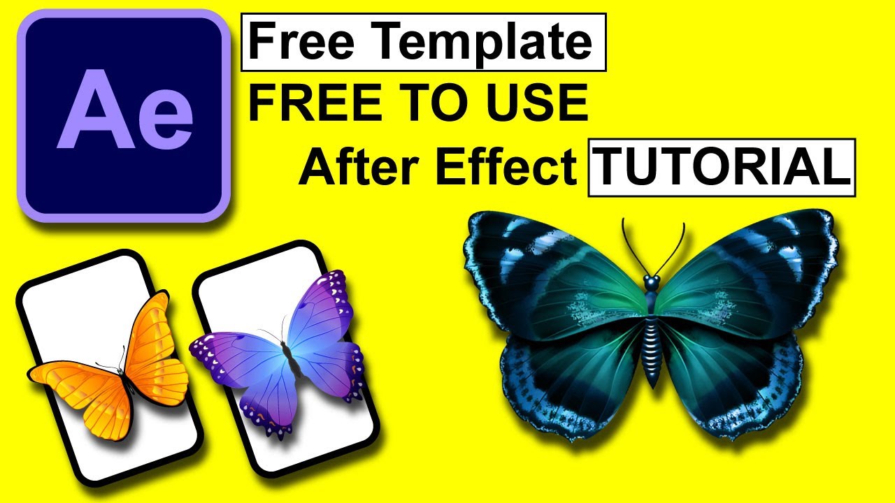 Butterfly Animation Tutorial in After Effects | Green Screen Project File | Free Download