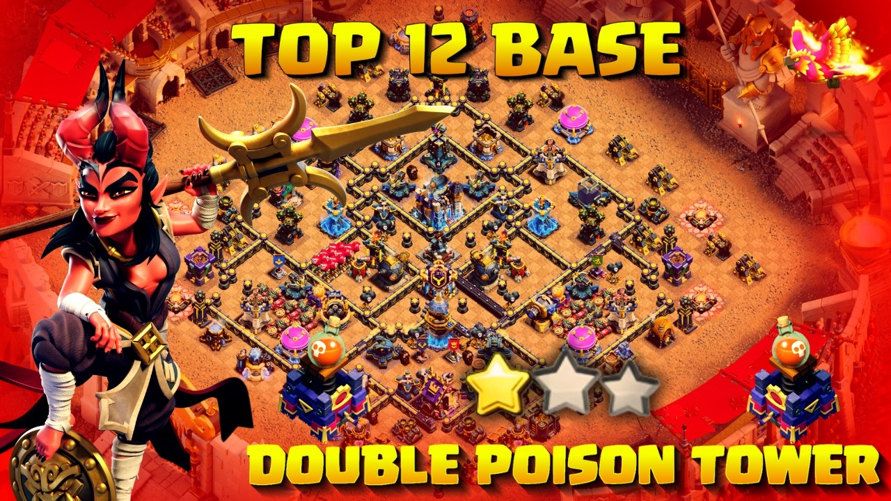 Top 12 TH18 DOUBLE POISON TOWER Bases | New 2026 META Anti-2 Star Legend & War Base Links!