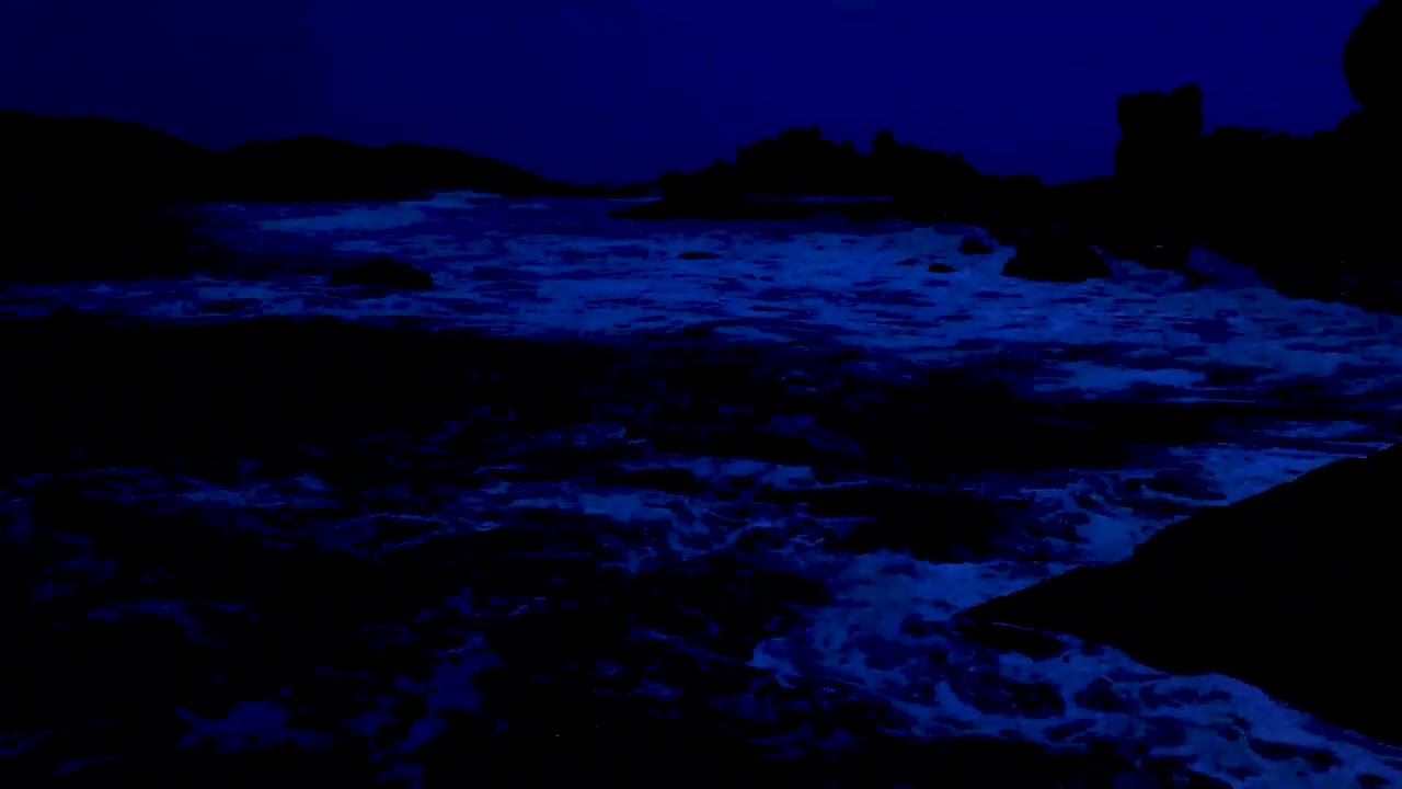 No Ads Deep Relaxation Music | Gentle Ocean Waves at Night for Insomnia Relief