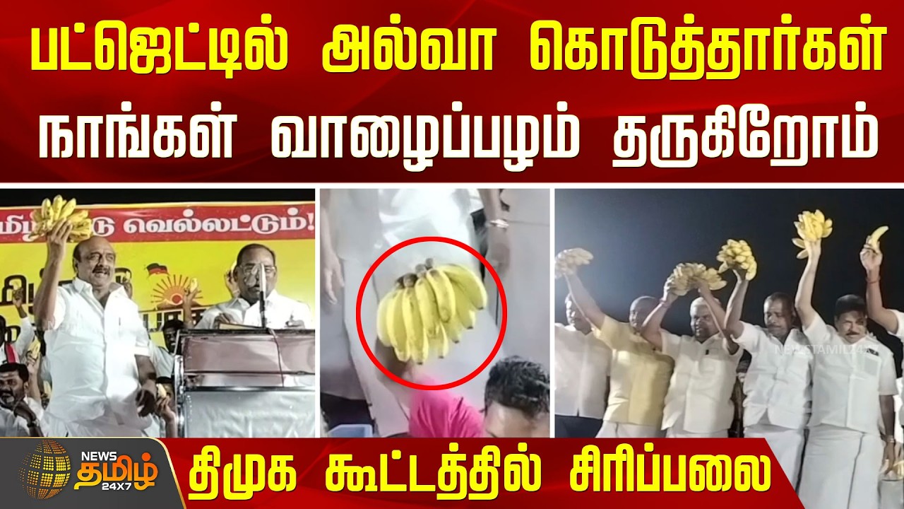 பட்ஜெட்டில் அல்வா கொடுத்தார்கள்.. நாங்கள் வாழைப்பழம் தருகிறோம்.. திமுக கூட்டத்தில் சிரிப்பலை