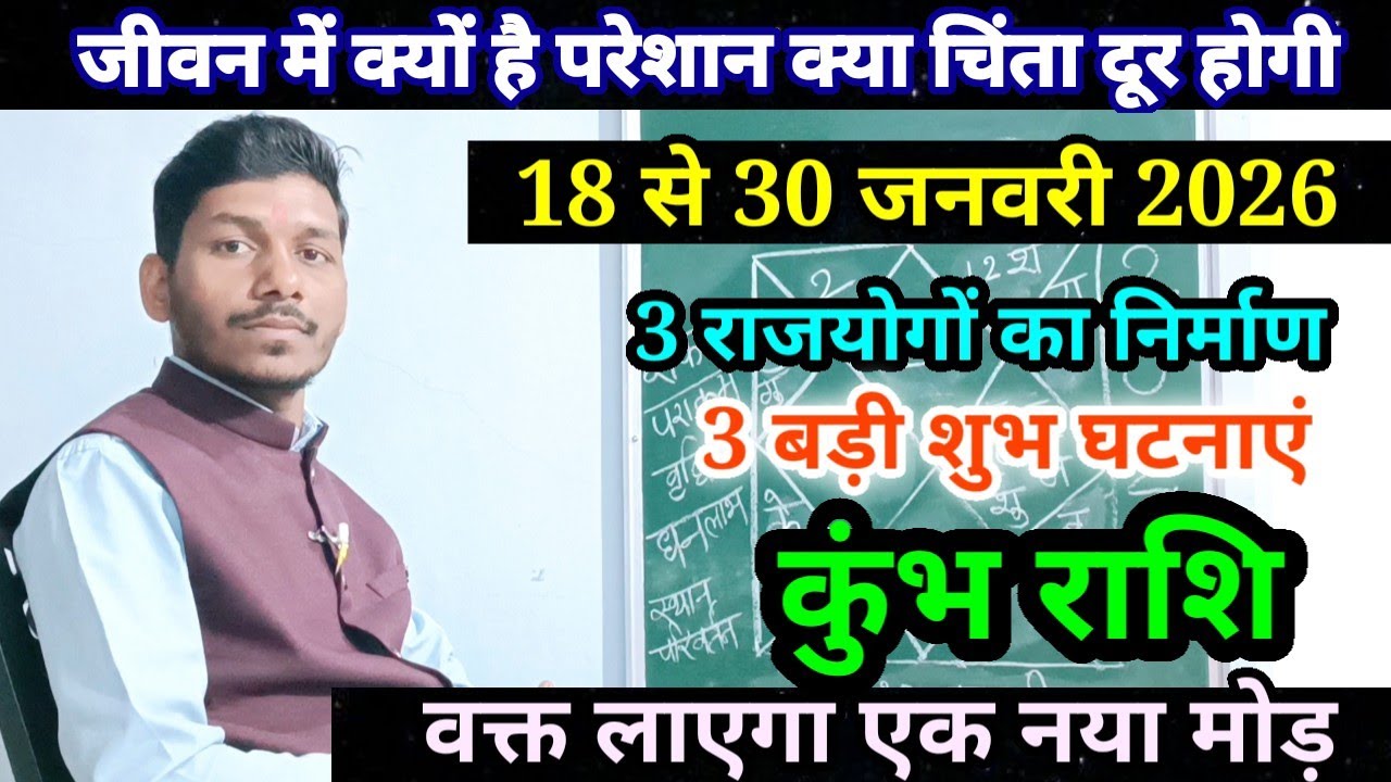 कुंभ राशि 18 से 30 जनवरी 2026/Kumbh Rashi January 2026 Rashifal,Aquarius prediction