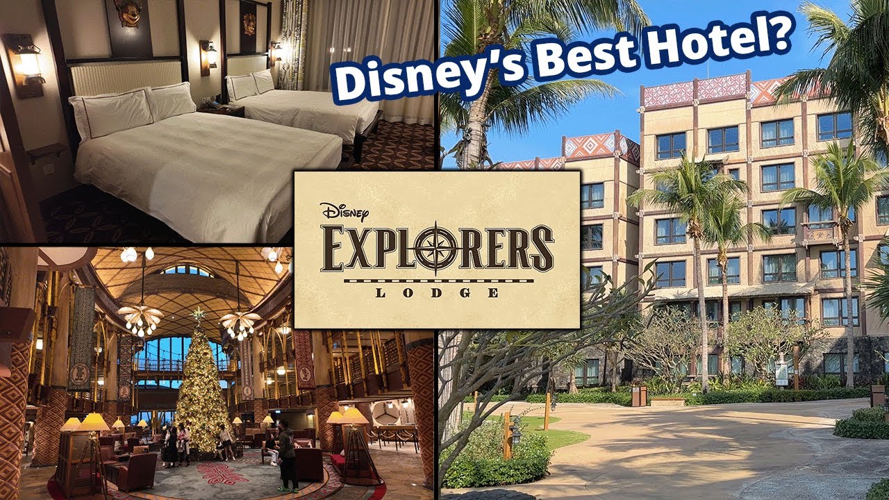 Staying at Disney's Explorer's Lodge Hotel at Hong Kong Disneyland! Rooms, Food, Tour & More
