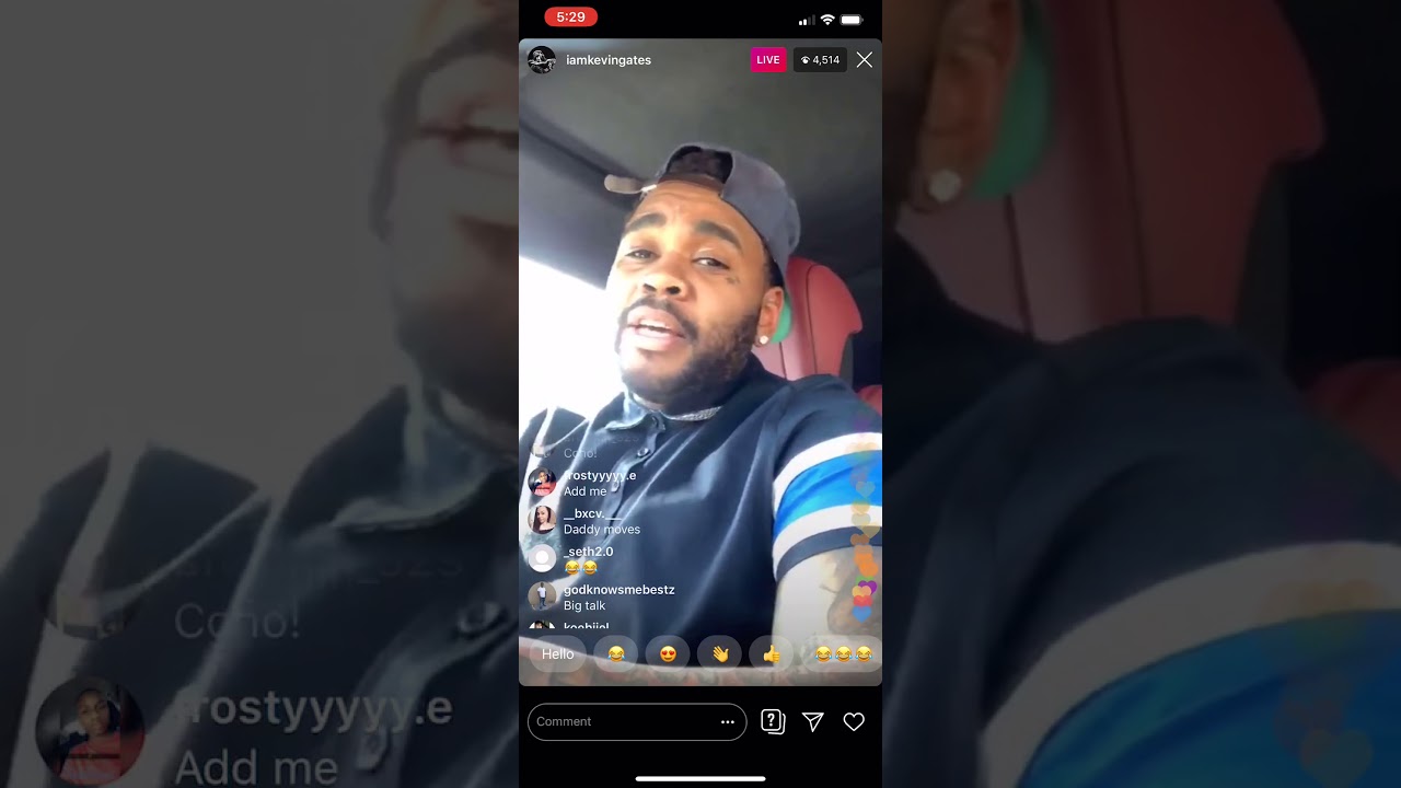 Kevin Gates Live on Instagram calls daughter and acts like somebody in the backseat 😂