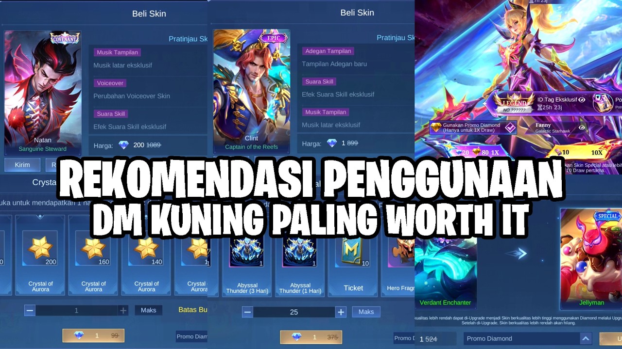 REKOMENDASI PENGGUNAAN DIAMOND KUNING 2026 DARI TIER PALING WORTH IT VERSI VY GAMING - MOBILE LEGEND
