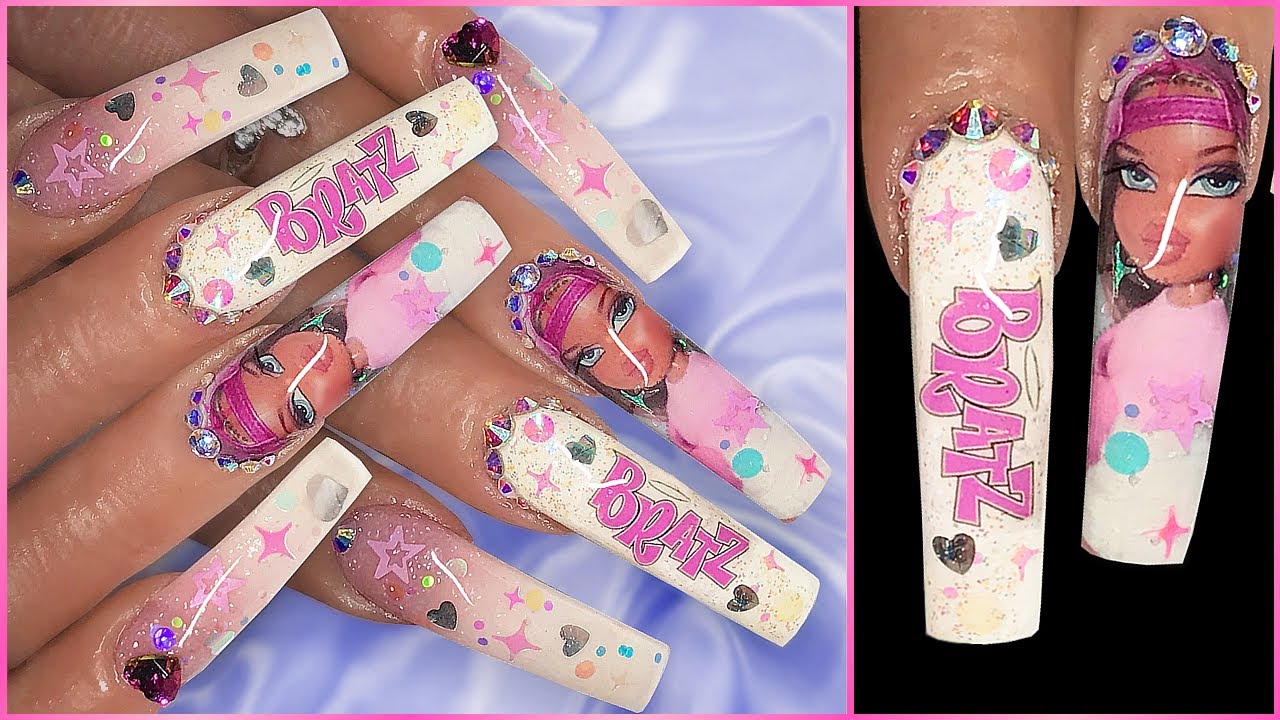 BRATZ Doll Acrylic Nails 💗😇💅🏽 Empress Curve Glitter Ombre