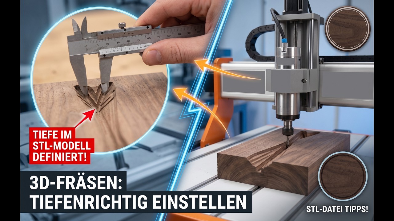 Estlcam 3D-Kontur fräsen: Tiefe aus STL + Arbeitsbereich maskieren (Löffel)