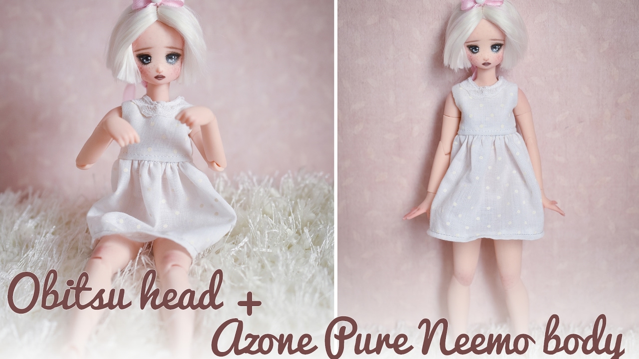 Repainting an Obitsu head - Tutu