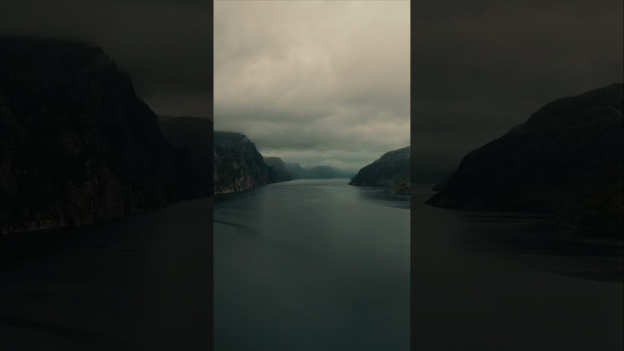 Just water, mountains, and silence — Lysefjord, Norway. 🌊🏔️