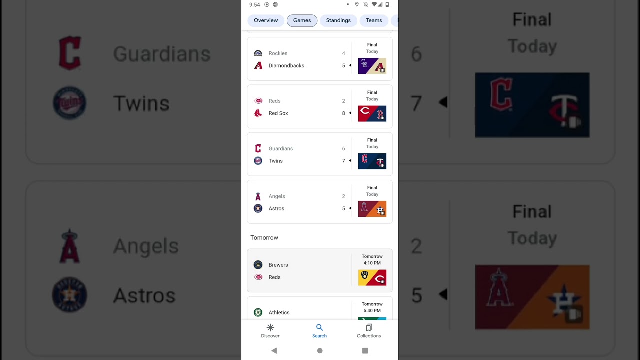 MLB baseball scores