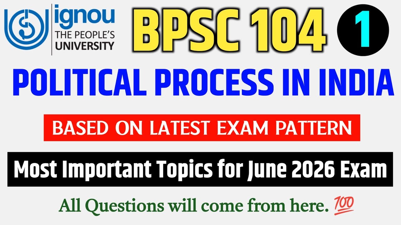BPSC 104 Important Questions June 2026 in English | IGNOU BPSC 104 Question Paper 2026