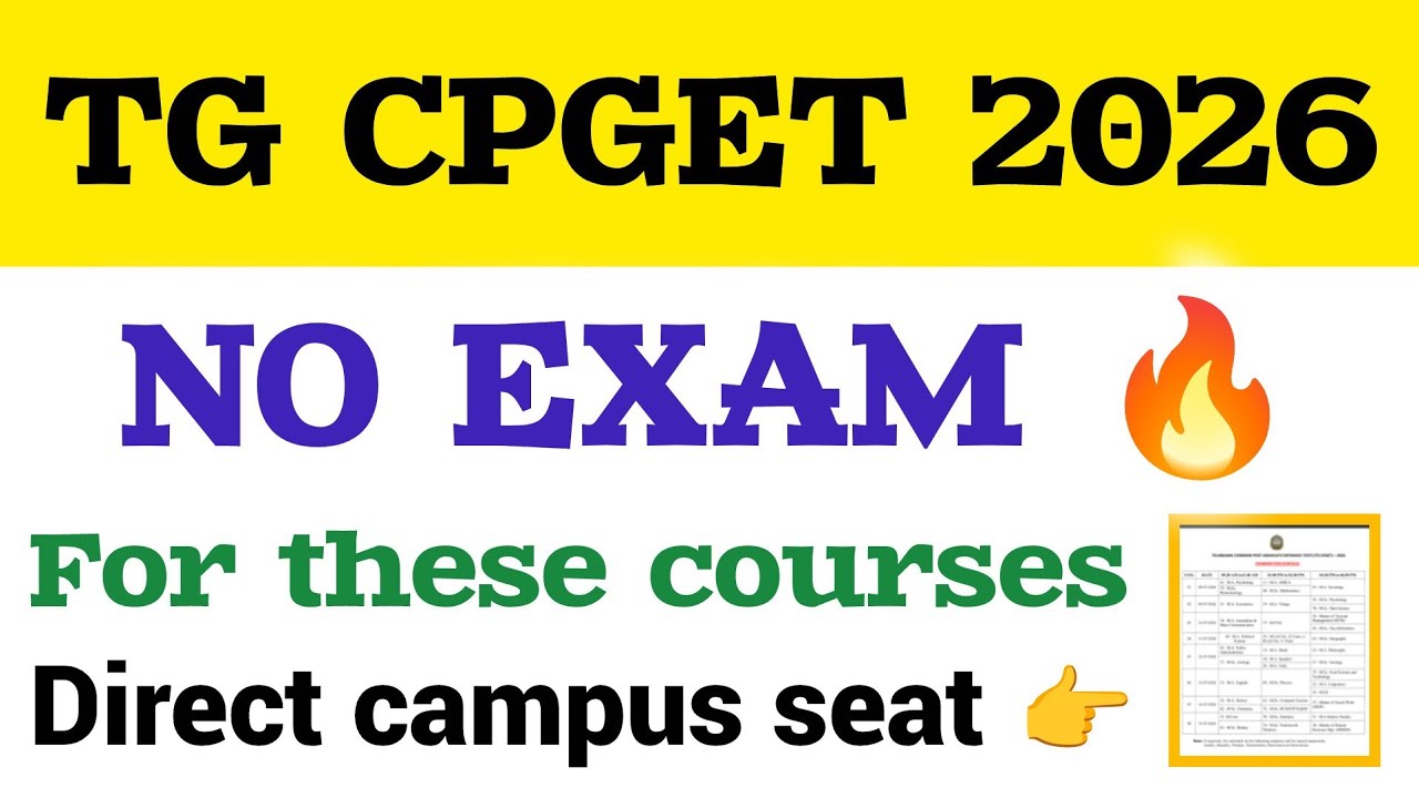 #TGCPGET 2026 : NO EXAM🔥 for these courses 👆 Direct campus seat #campusseat #pg #OU #KU