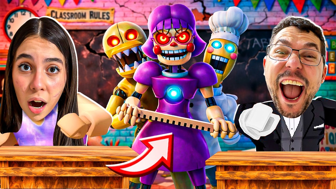 FOMOS PARA A ESCOLA PROFESSORA ROBÔ DO MAL | Sarah de Araújo Games