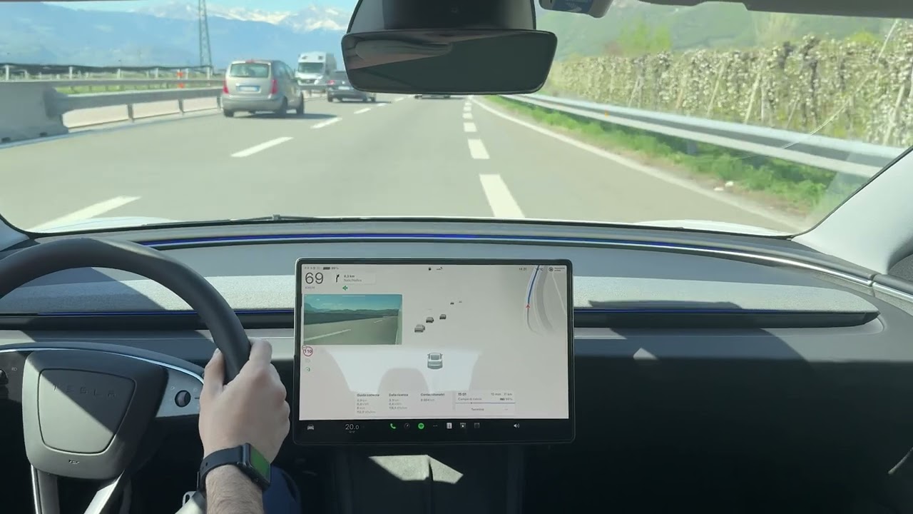 Tesla Autopilot TEST REALE da Bolzano a Nalles: Guida autonoma con 0 interventi!