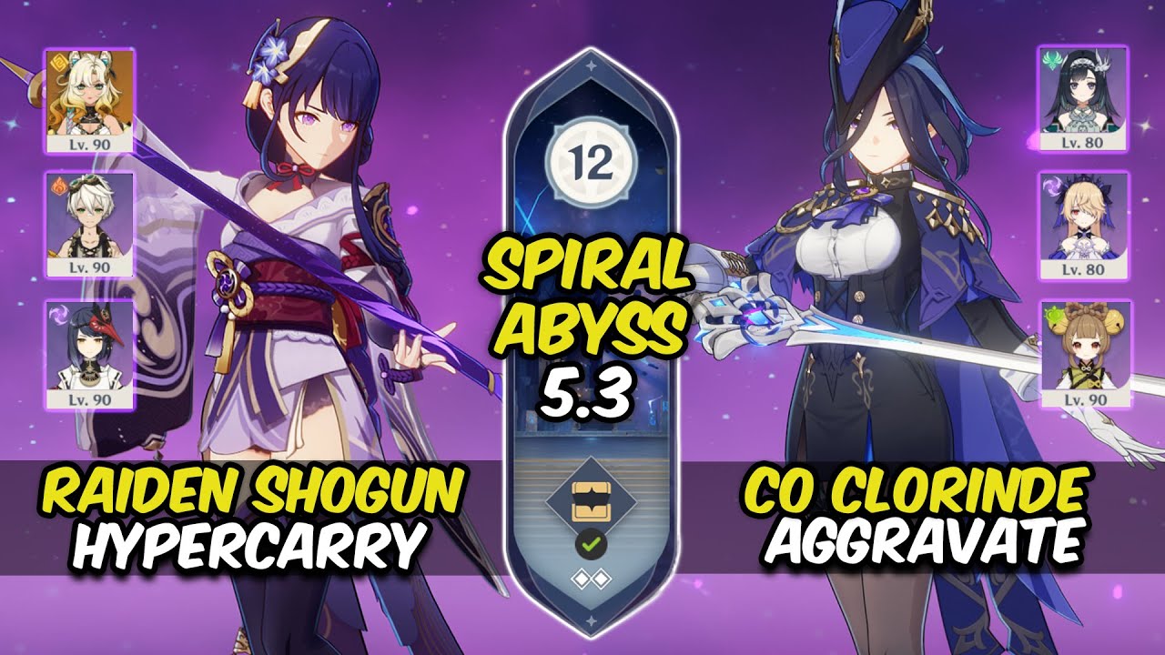 C3 Raiden Shogun Hypercarry & C0 Clorinde Aggravate Team | Spiral Abyss 5.3 | Genshin Impact
