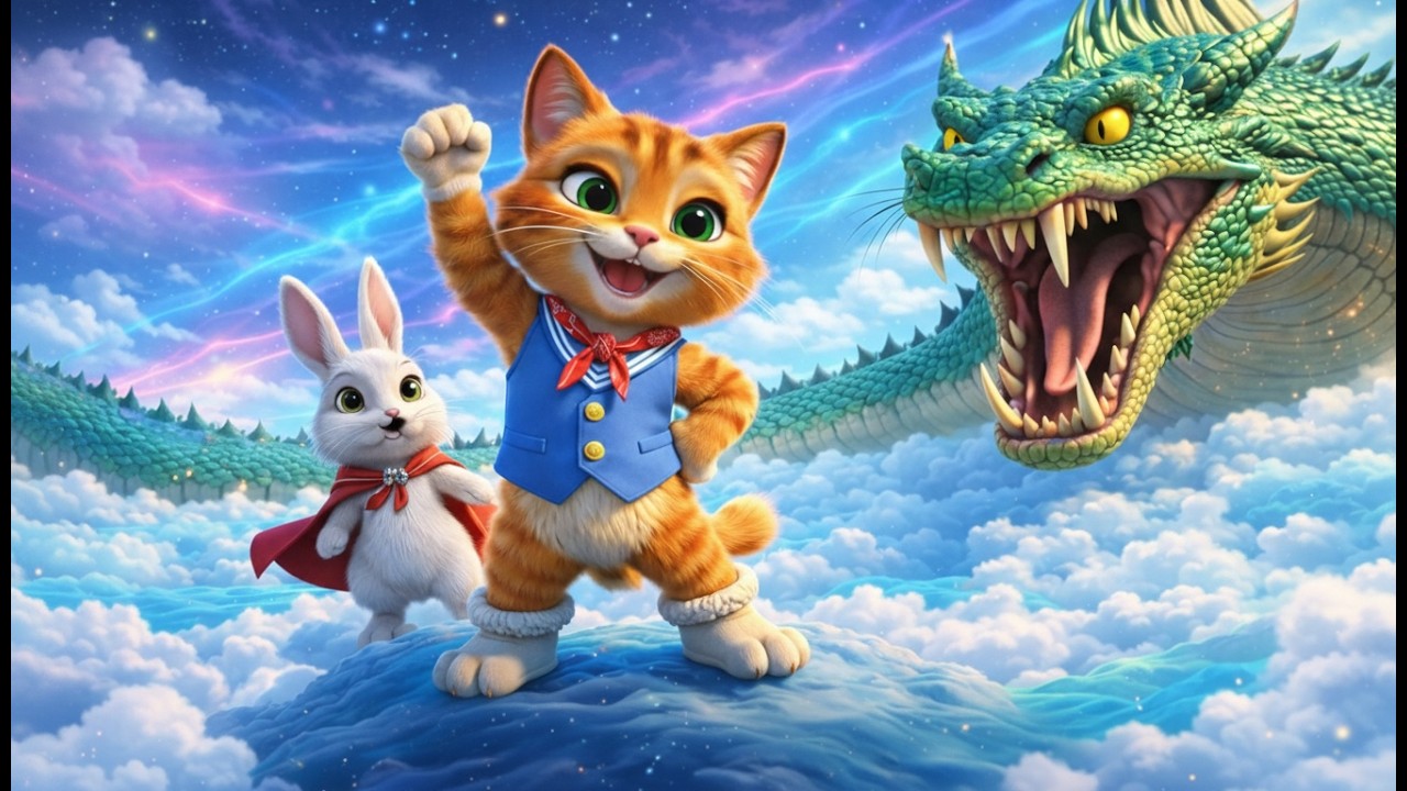 Pipkin and Bunny: A Cosmic Cat Hero AI Adventure Movie