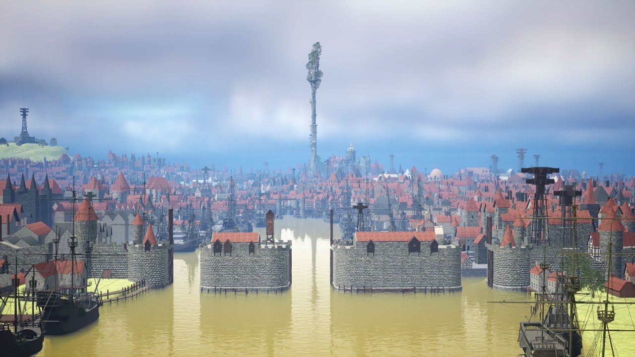 Ankh-Morpork. River Gate to the Mended Drum and Brass Bridge. V14.