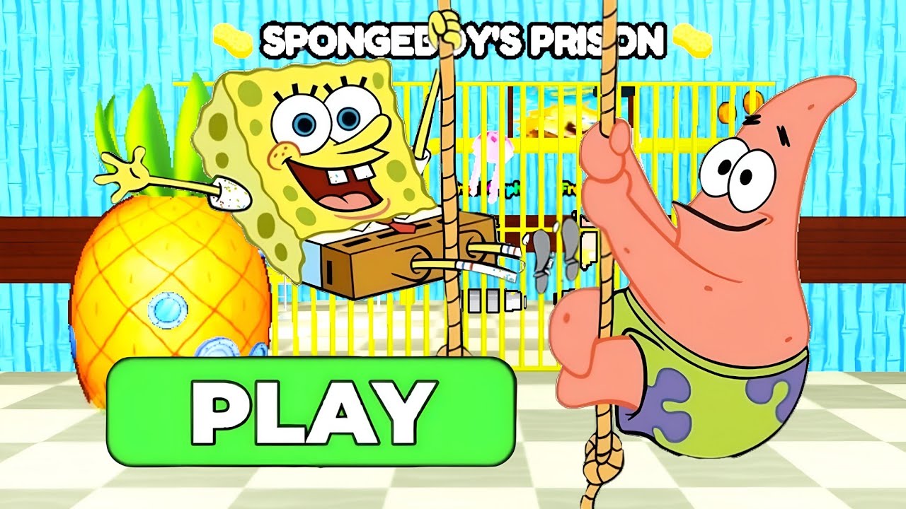 SPONGEBOB BIG GUY PANTS OK PRISON RUN! (OBBY) - Patrick Escapes SpongeBob! | Goat Gaming