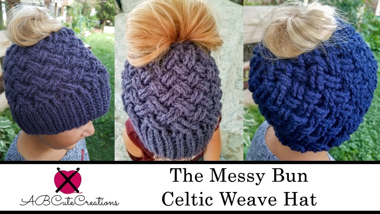 Celtic Weave Messy Bun Hat | FREE Crochet Pattern Tutorial