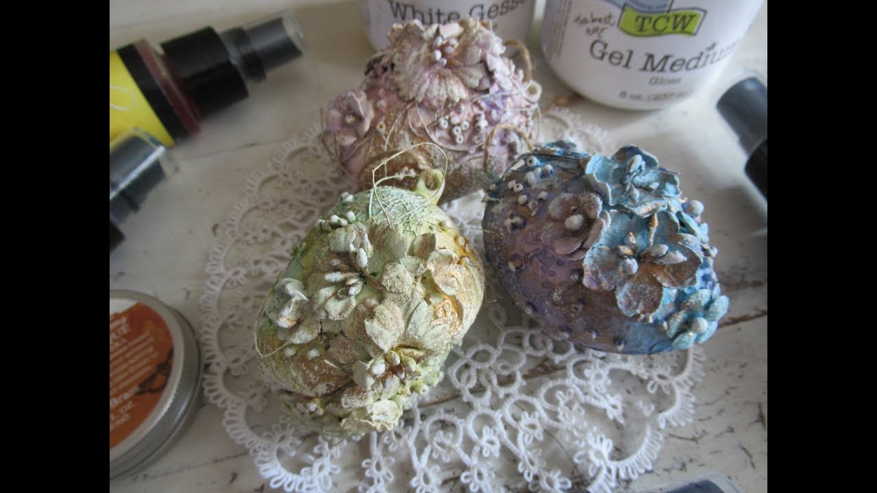 ♡Mixed Media altered plastic Eggs ♡ #tcw #thecrftersworkshop #lindy's #finnabair #primamarketing