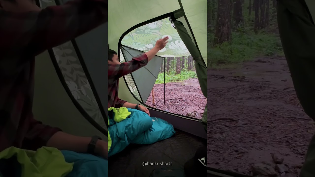 CAMPING AND RAINING #shorts