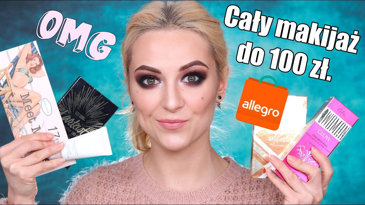 Cały Makijaż Kosmetykami z Allegro do 100zł. Wyzwanie Hit czy Kit? Tutorial Test 8h