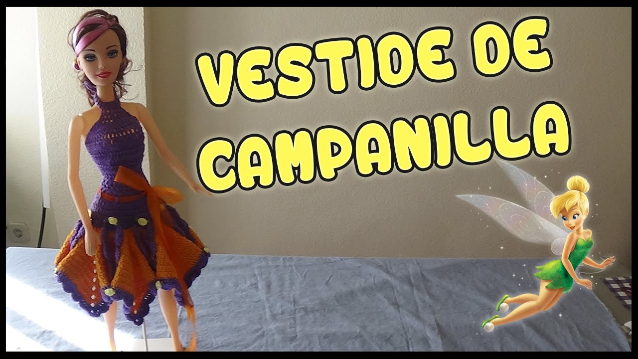 Vestido de Campanilla a crochet para Muñeca