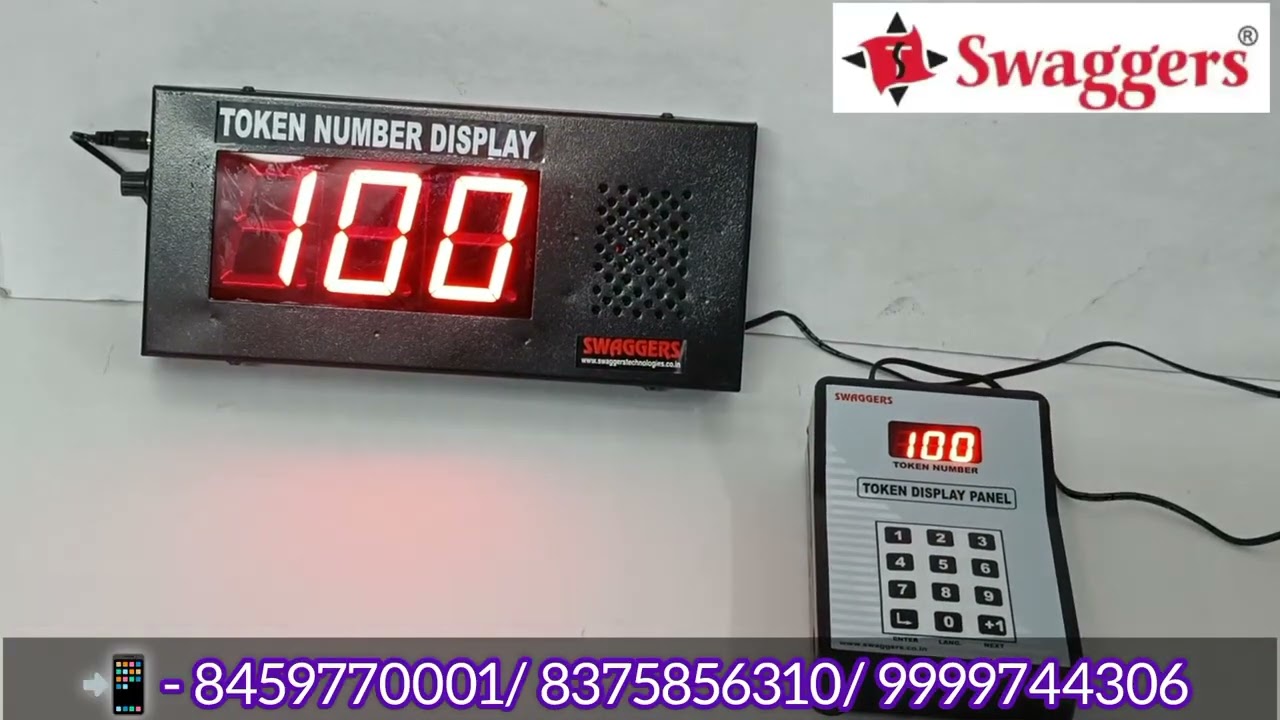 Swaggers Wireless Token Display System with Ding Dong Sound #tokendisplay #patientcallingsystem