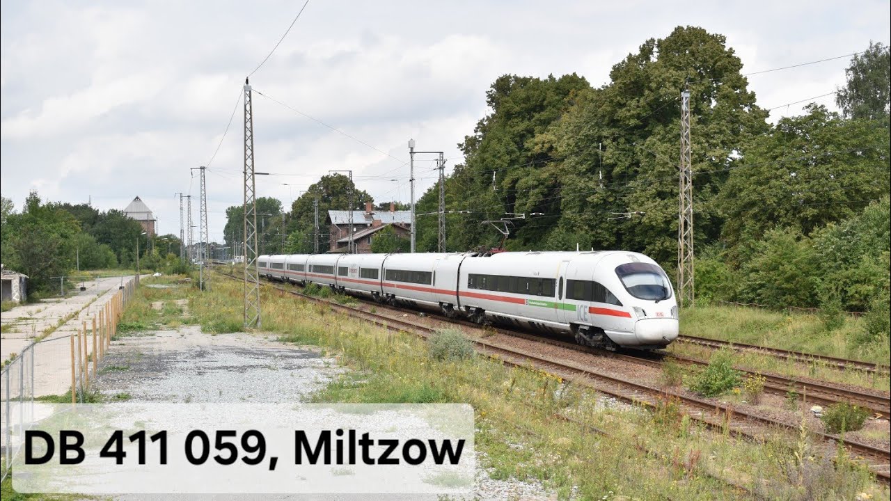 4K | DB Fernverkehr 411 059 komt door Miltzow als ICE 1711 naar M&uuml;nchen Hbf!