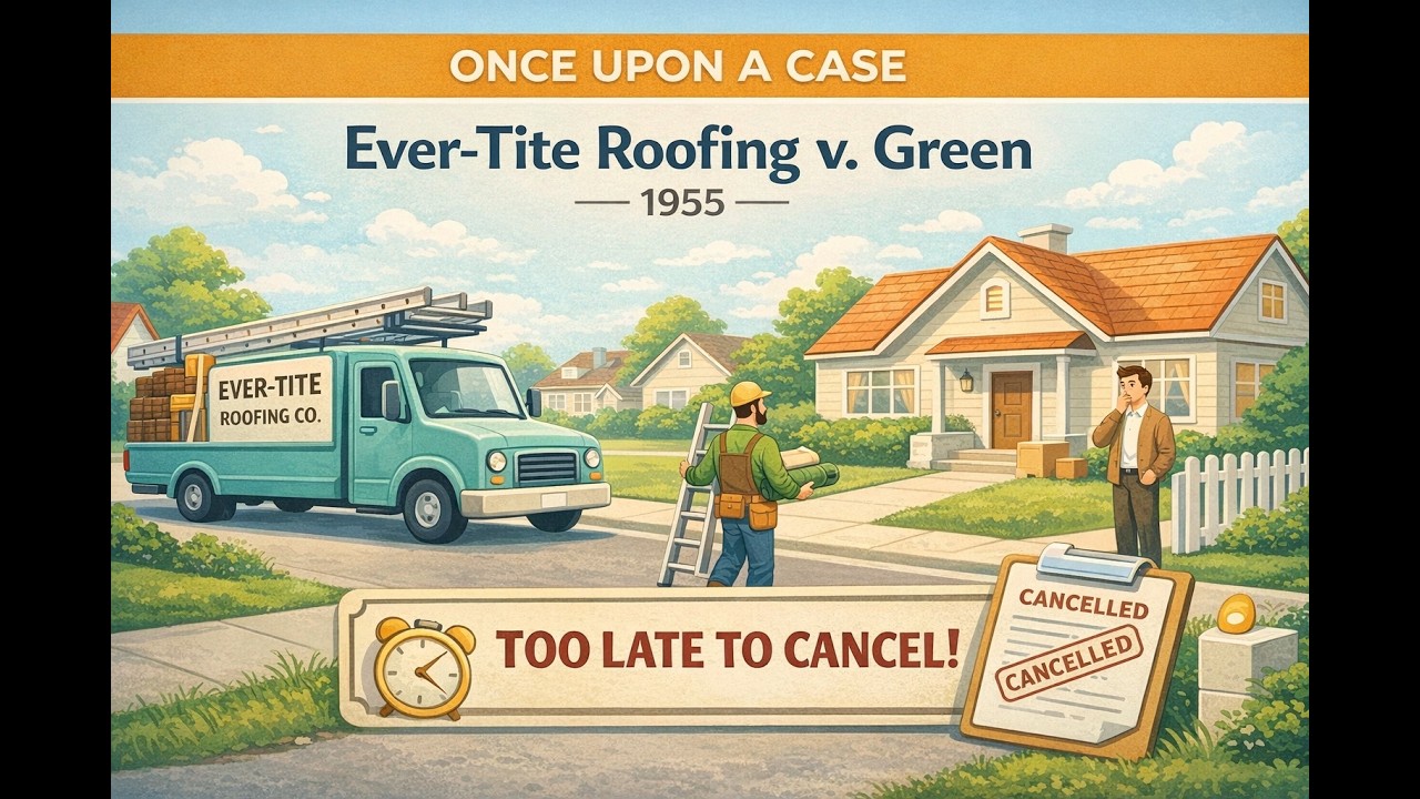Ever-Tite Roofing Corp. v. Green (1955) - #contractlaw #prelaw #youtubelaw #lawmadesimple #lawcase